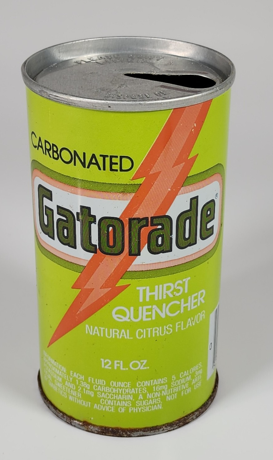 Vintage Stokely's Carbonated Gatorade Soda Pop Can Straight Steel 1970s