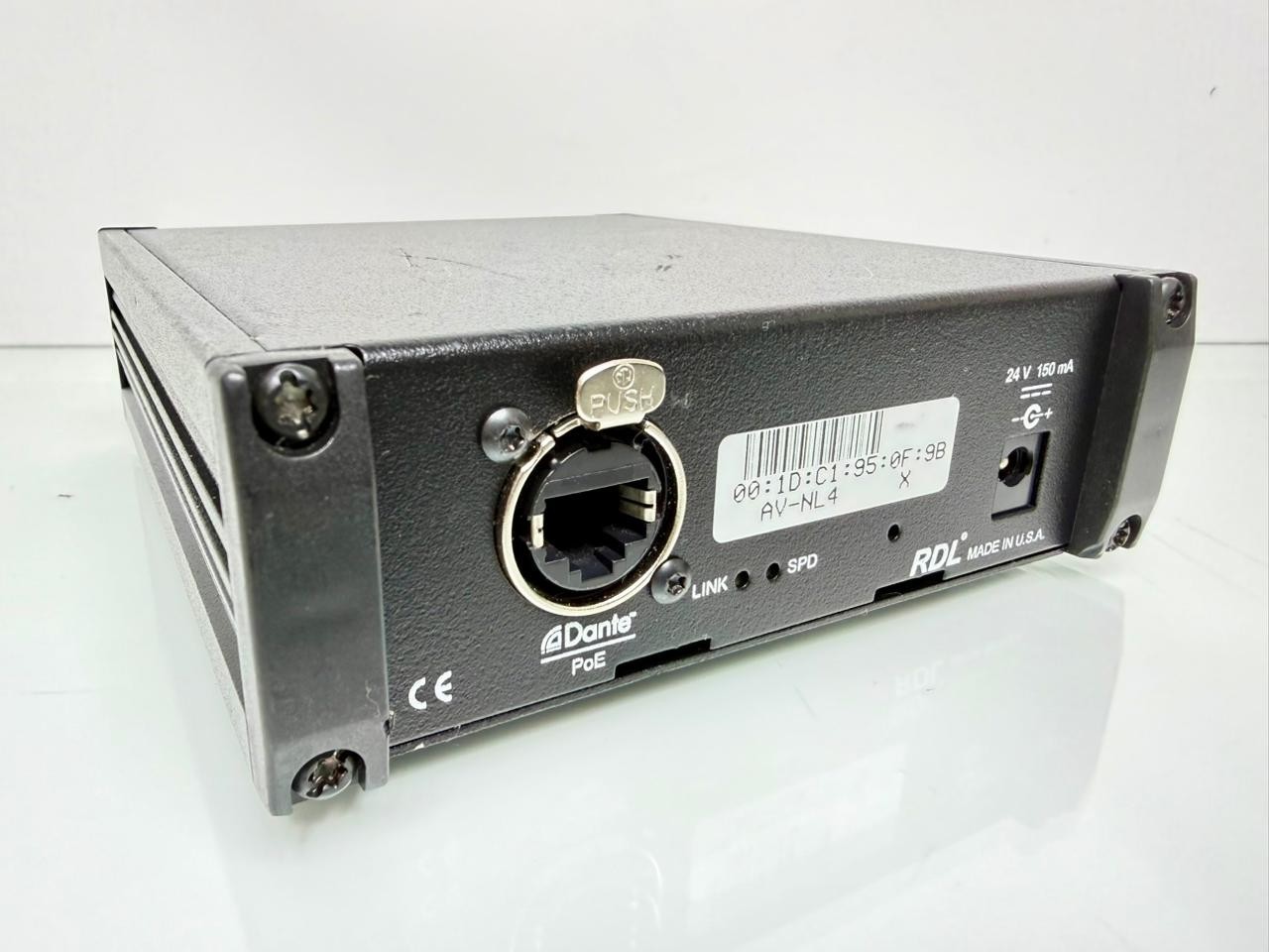 RDL AV-NL4 Network to Audio Interface, Converts 4-Dante Network Audio Signals