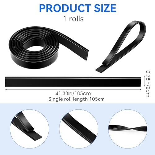 Black Squeegee Replacement Blades, 41in/roll Silicone Window Rubber Squeegee