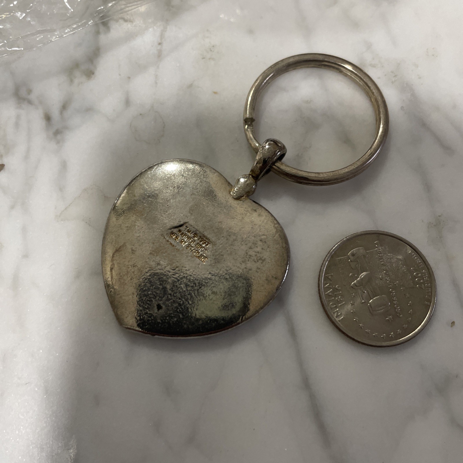 VTG Gold Silver Taz Heart Key Ring