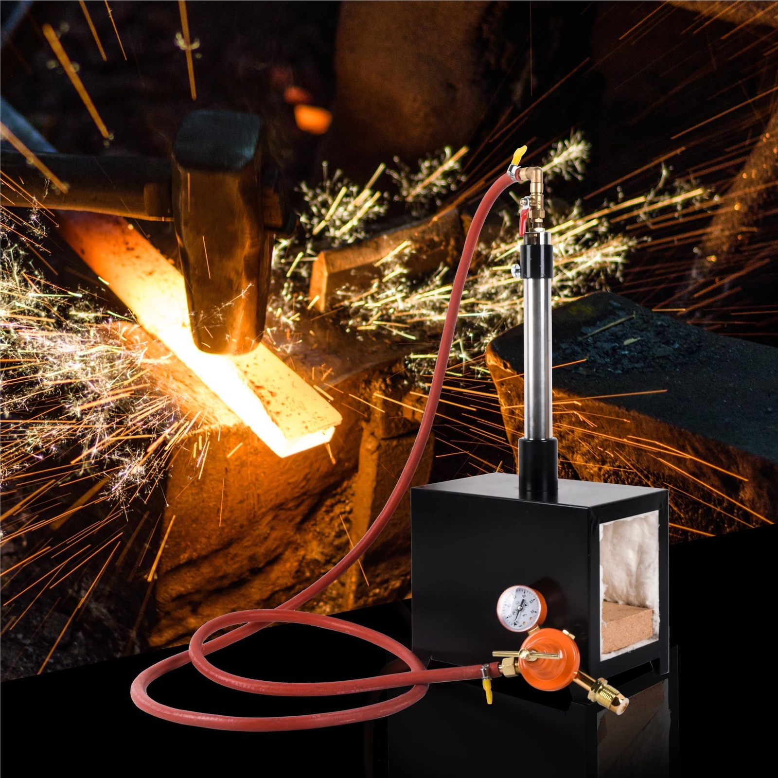 Propane Knife Forge Single Burner Large Capacity Square Propane Burner