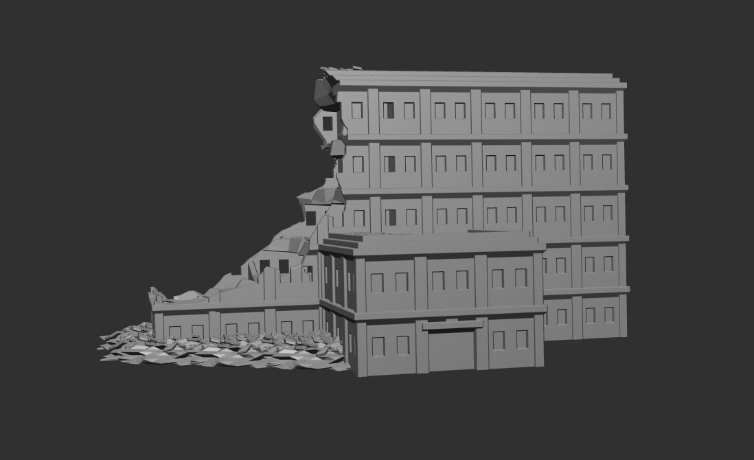 Ruined Modern Hotel - Tabletop Wargame Terrain Compatible With Battletech