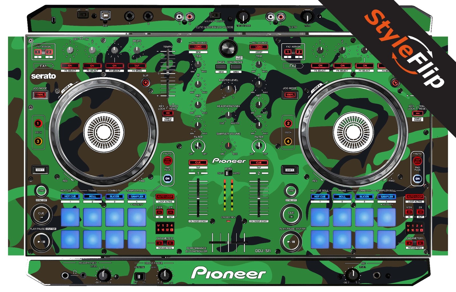 Pioneer DDJ-SR Skin | Camo Green | Protective Decal | StyleFlip Skins