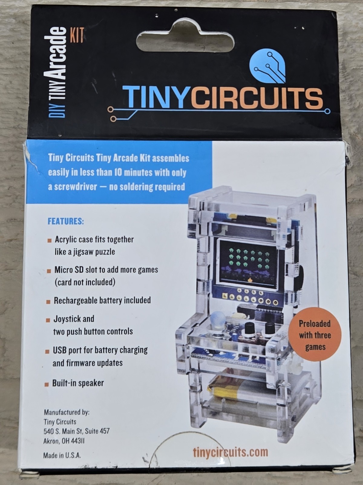 TinyCircuit Tiny Arcade DIY Kit NEW