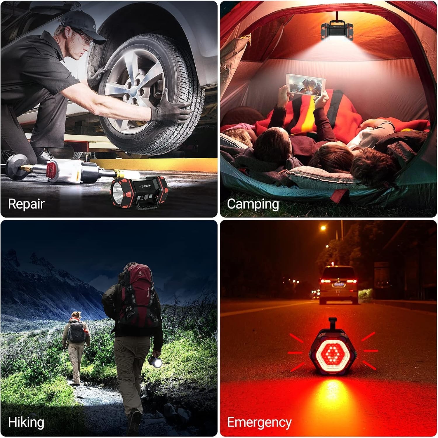 Led Camping Lantern Rechargeable 1500lm 8 Modes Flashlight