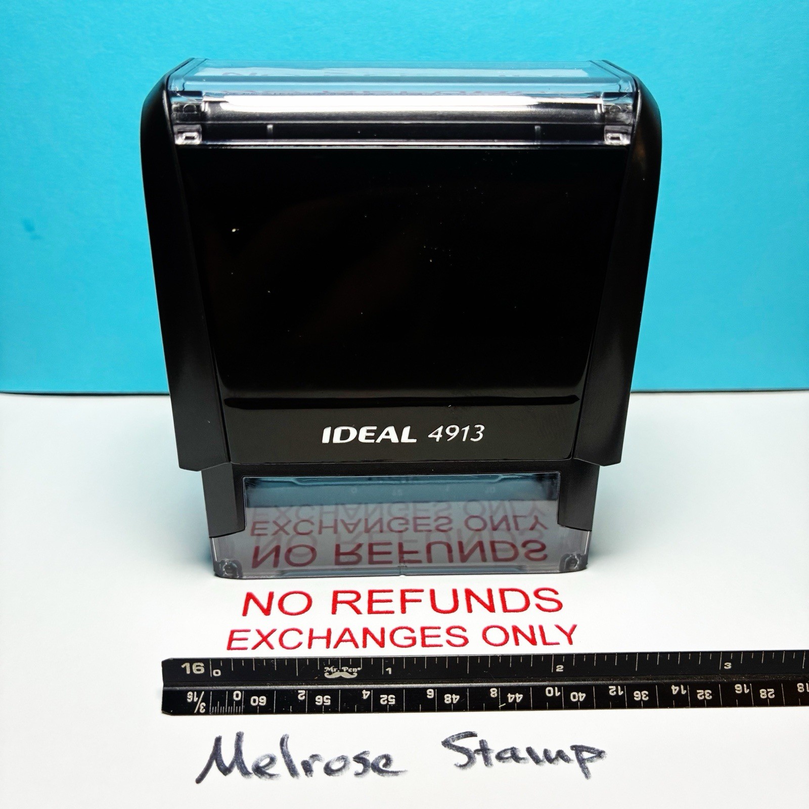 No Refunds Exchanges Only Rubber Stamp Red Ink Ideal 4913