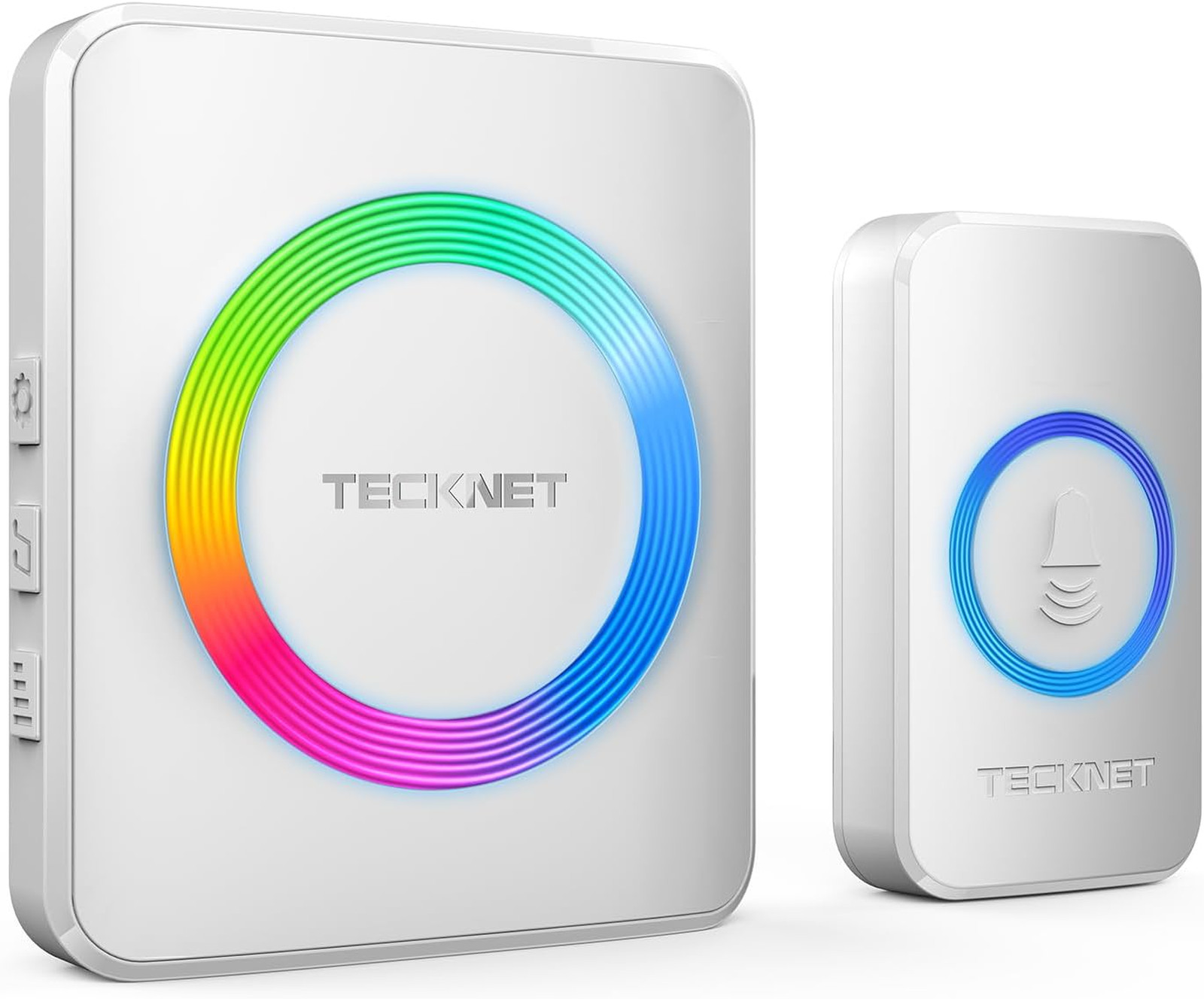 Wireless Doorbell Kit 1300ft Waterproof IP65 60 Chimes 5 Volume Levels RGB Light