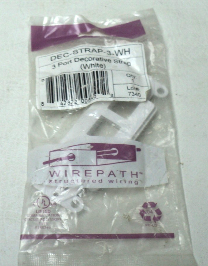 Wirepath DEC-STRAP-3-WH 3-Port Decorative Strap (White)