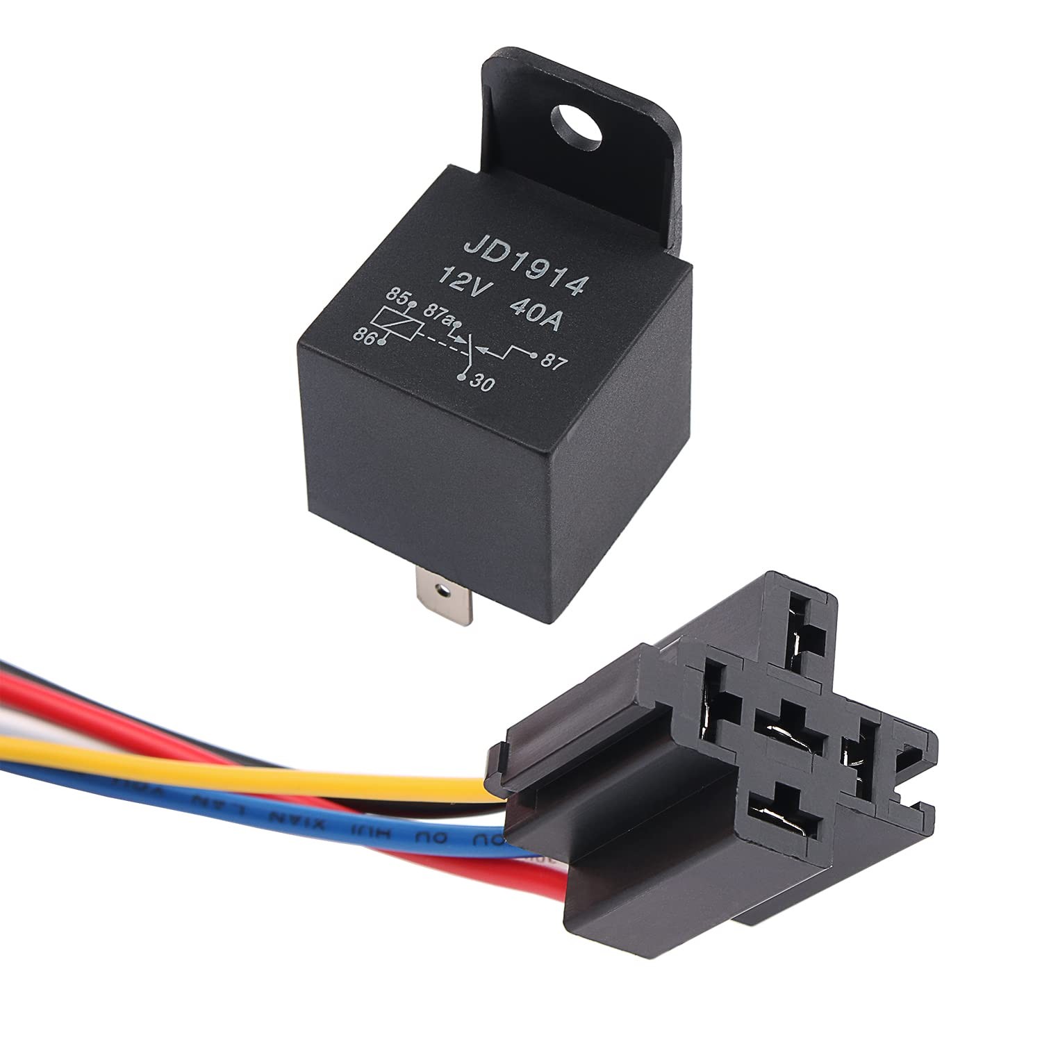 5 PIN 12V Relay with Harness 40/30 AMP Car Relays 30/40A for Automotive Truck