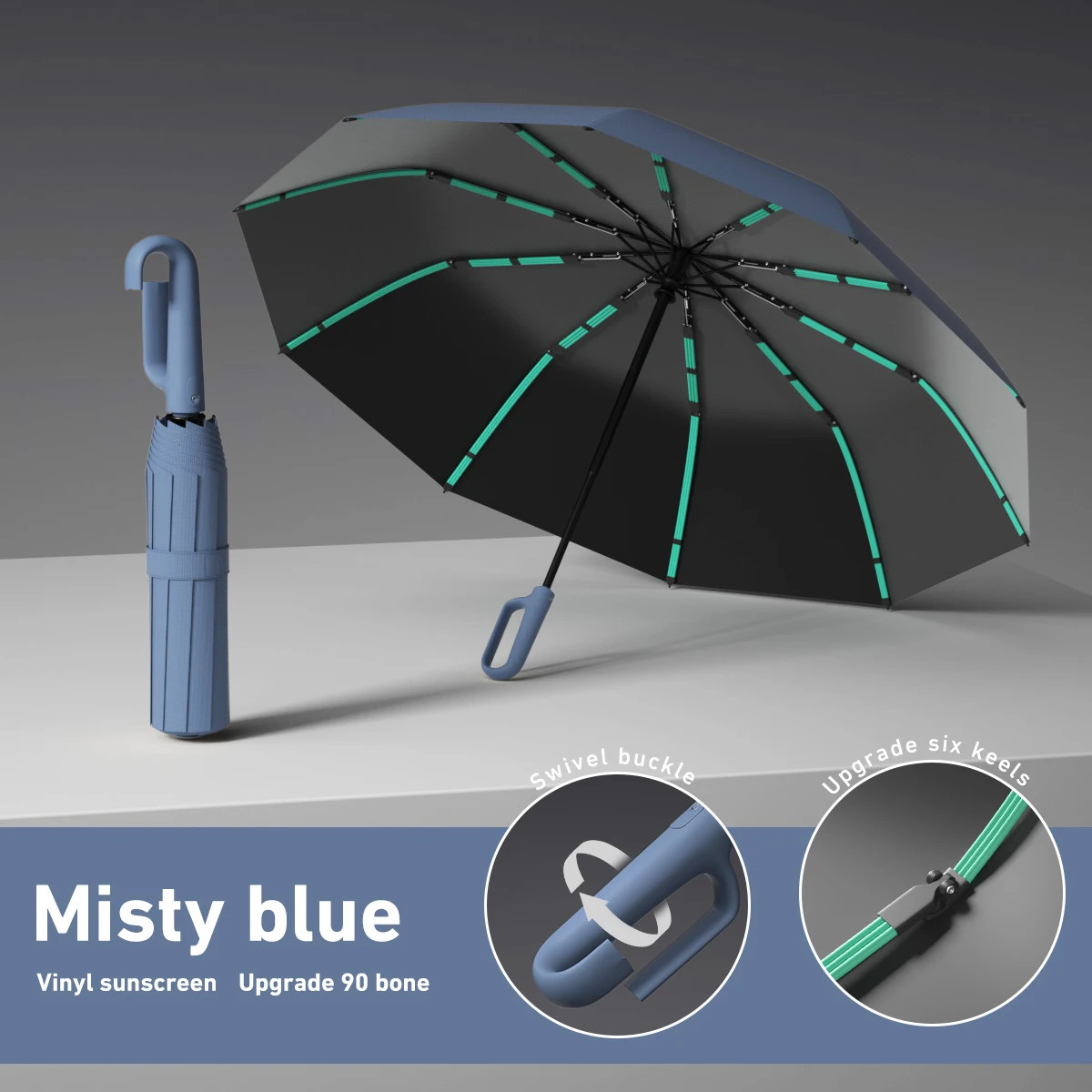 20K Buckle Men Women Umbrella Fully Automatic Reverse Folding Umbrella with Wind