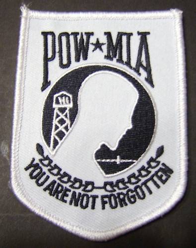 POW MIA YOU AR NOT FORGOTTEN PATCH WHITE:KY10-1
