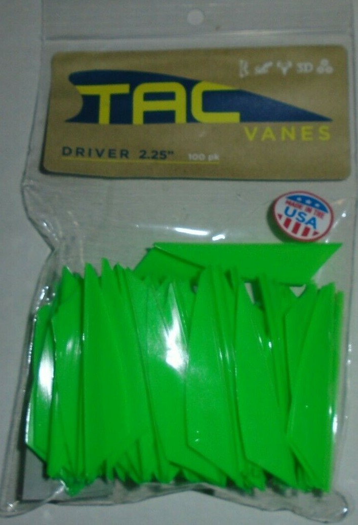 @NEW@ 100- TAC Vanes Driver 225! Green 2.25" MADE IN THE USA