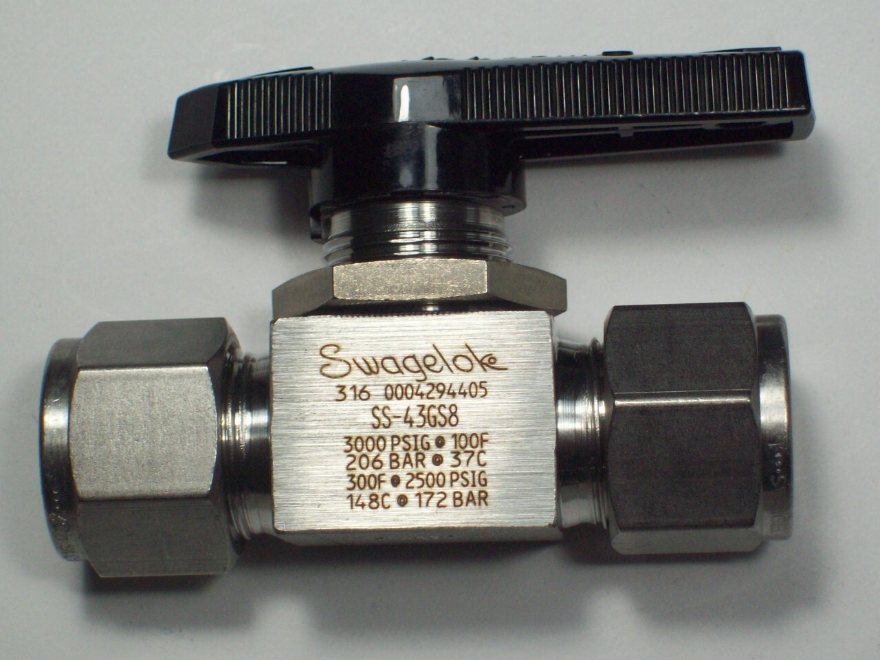 1- Swagelok Stainless Steel 40G Series Ball Valve, 1/2" OD Tube, SS-43GS8