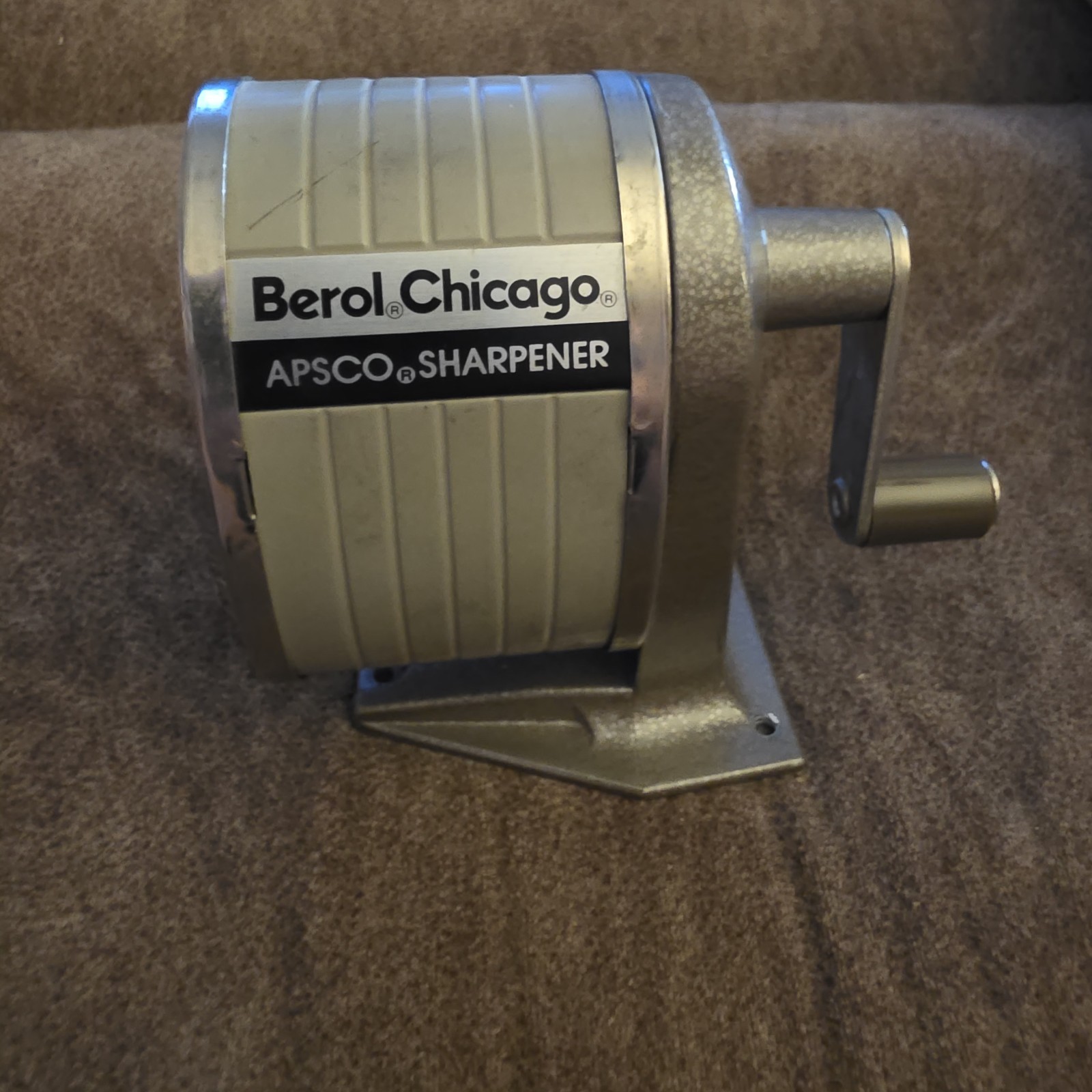 Pencil Sharpener Wall Desktop Mount Classroom Berol Chicago Apsco Hand Crank Vtg