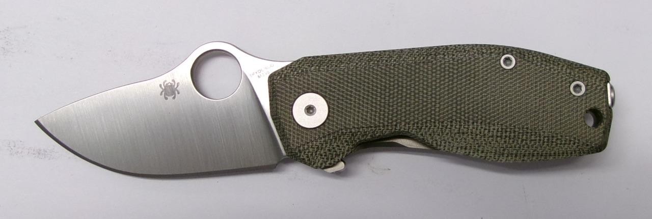 Spyderco C268MTIP SpyNano Flipper M398 Plain Titanium Lock Green Micarta NEW!