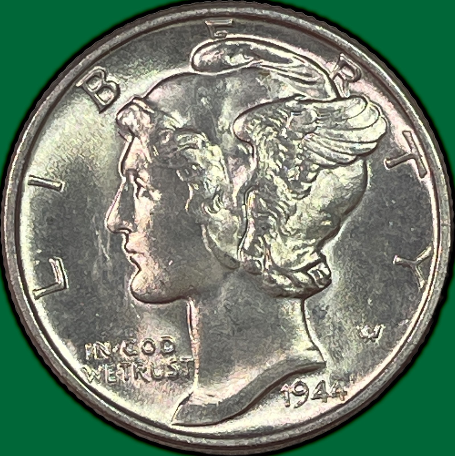 1944 Mercury Dime Brilliant Uncirculated BU Coin #40631