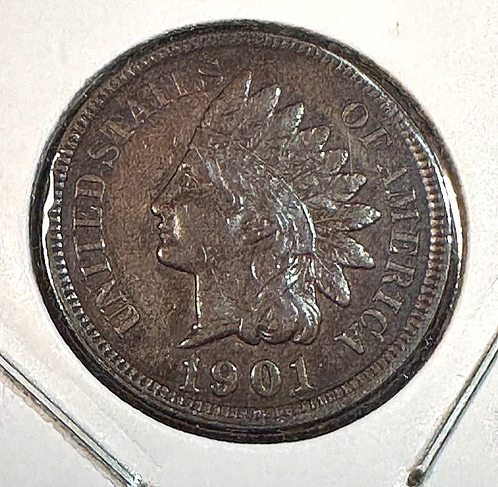 1901 Indian Cent Nice Original AU CHRC