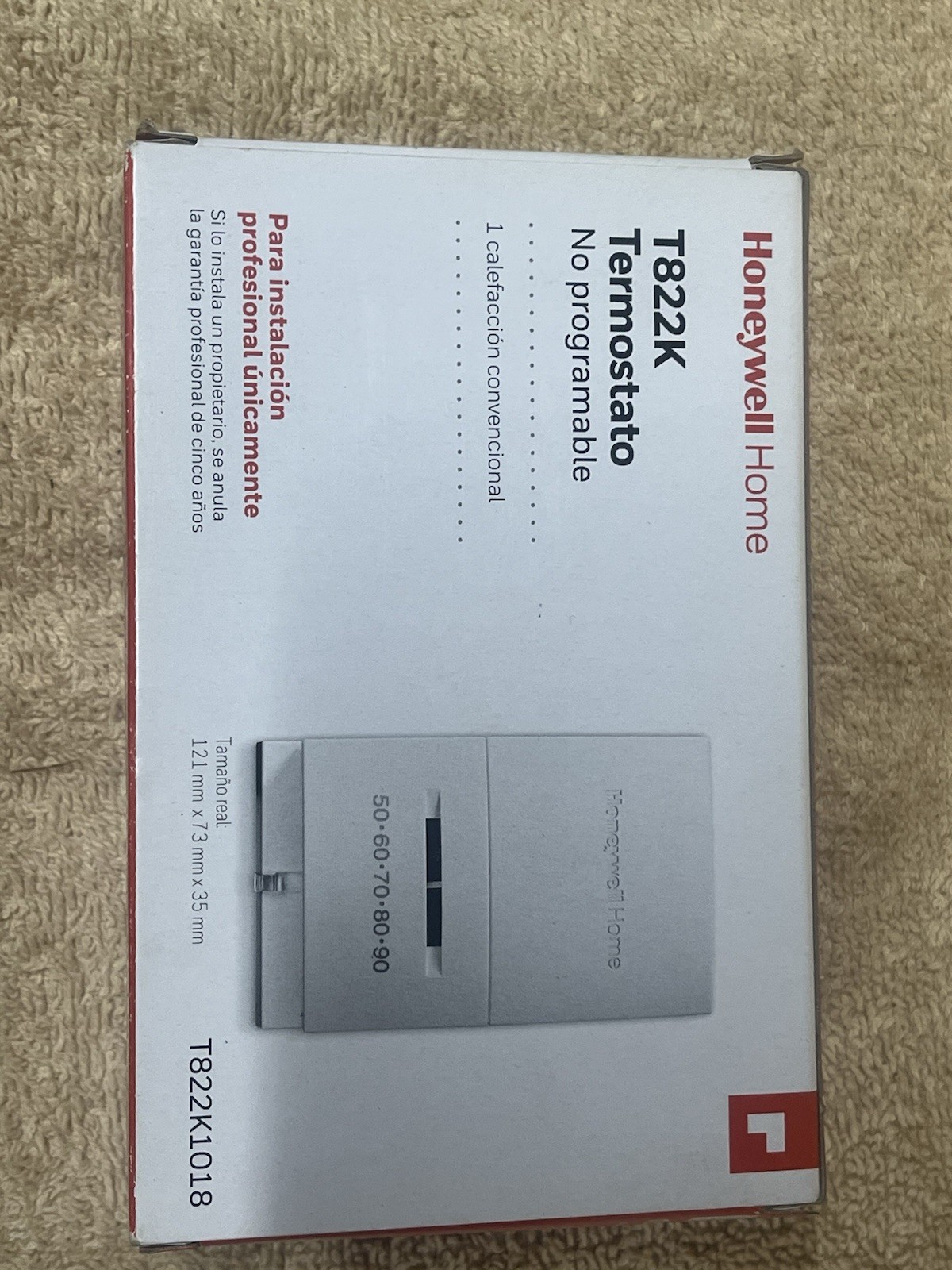 2 NEW- Honeywell Home T822K T822K1018 Non-Programmable 2-Wire Thermostats White