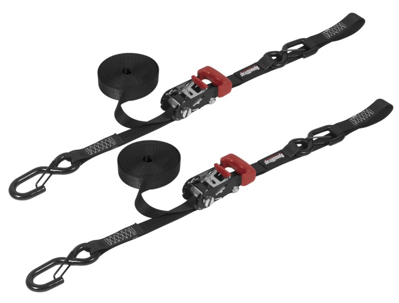 SpeedStrap Fits 1In x 15Ft Ratchet Tie Down W/ Snap FtSFt Hooks W/ Soft Tie (2