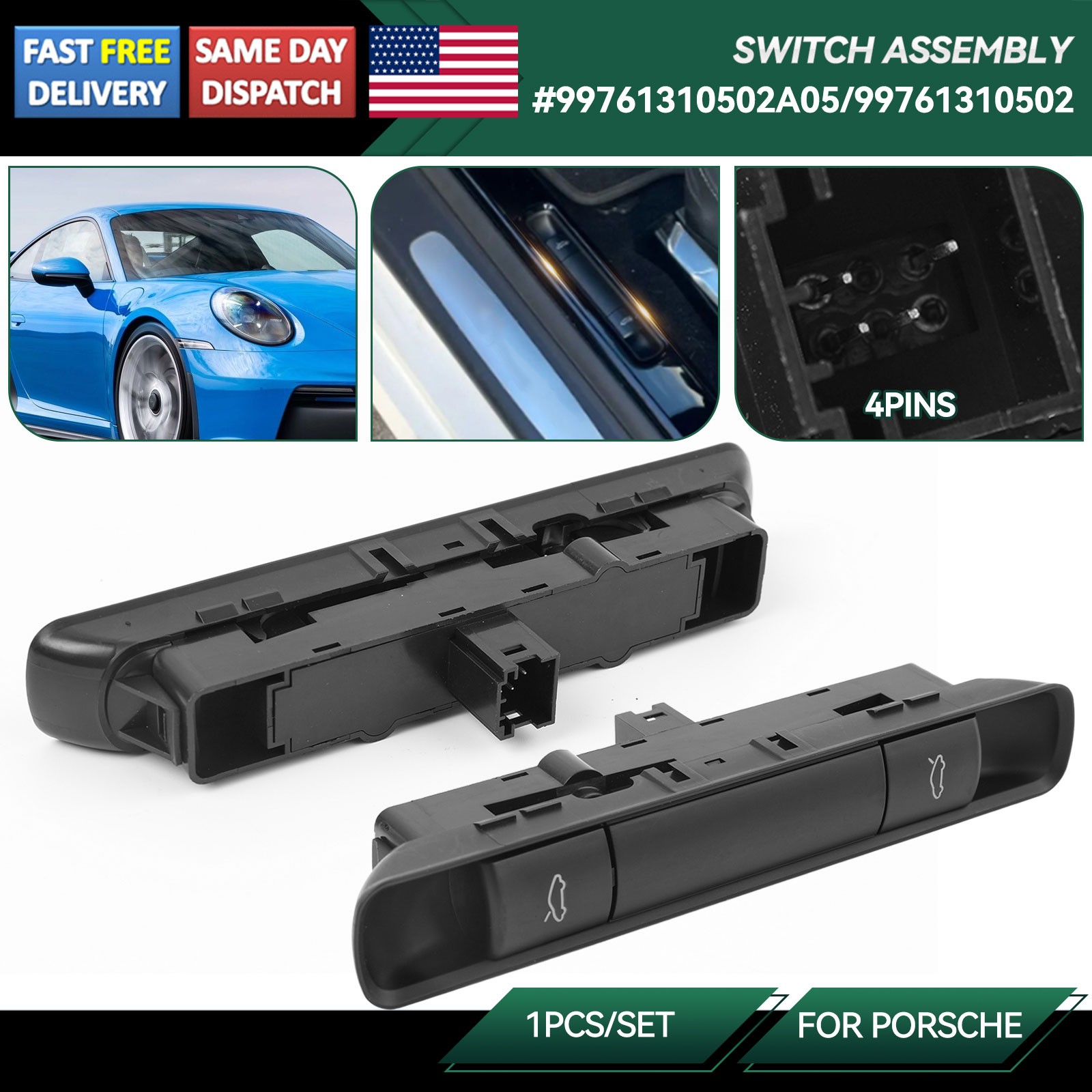 Fit For Porsche 911 Boxster Cayman 05-13 Hood Decklid Release Trunk Switch Assy