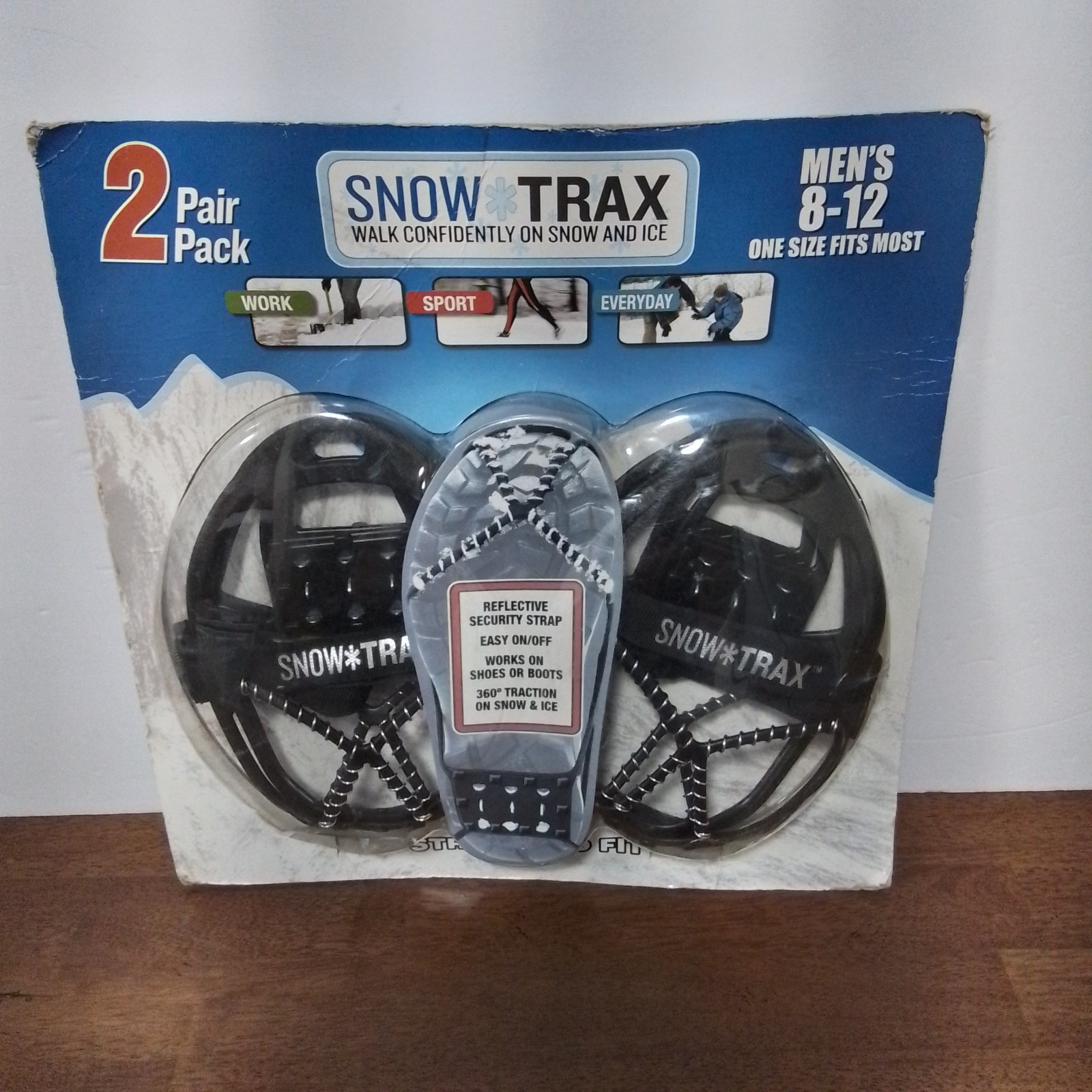 Snow Trax Men's 8-12 Shoe Size 2 Pair Pack New Unopened Package