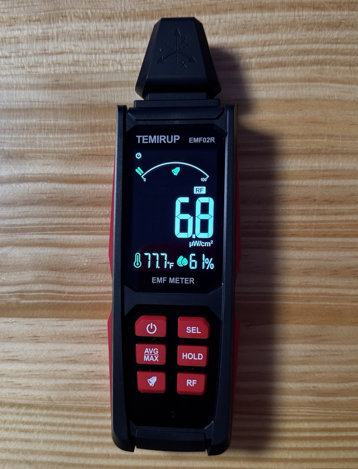 5-in-1 EMF Detector - Handheld Meter for Radiation, Wifi, Temp & Humidity