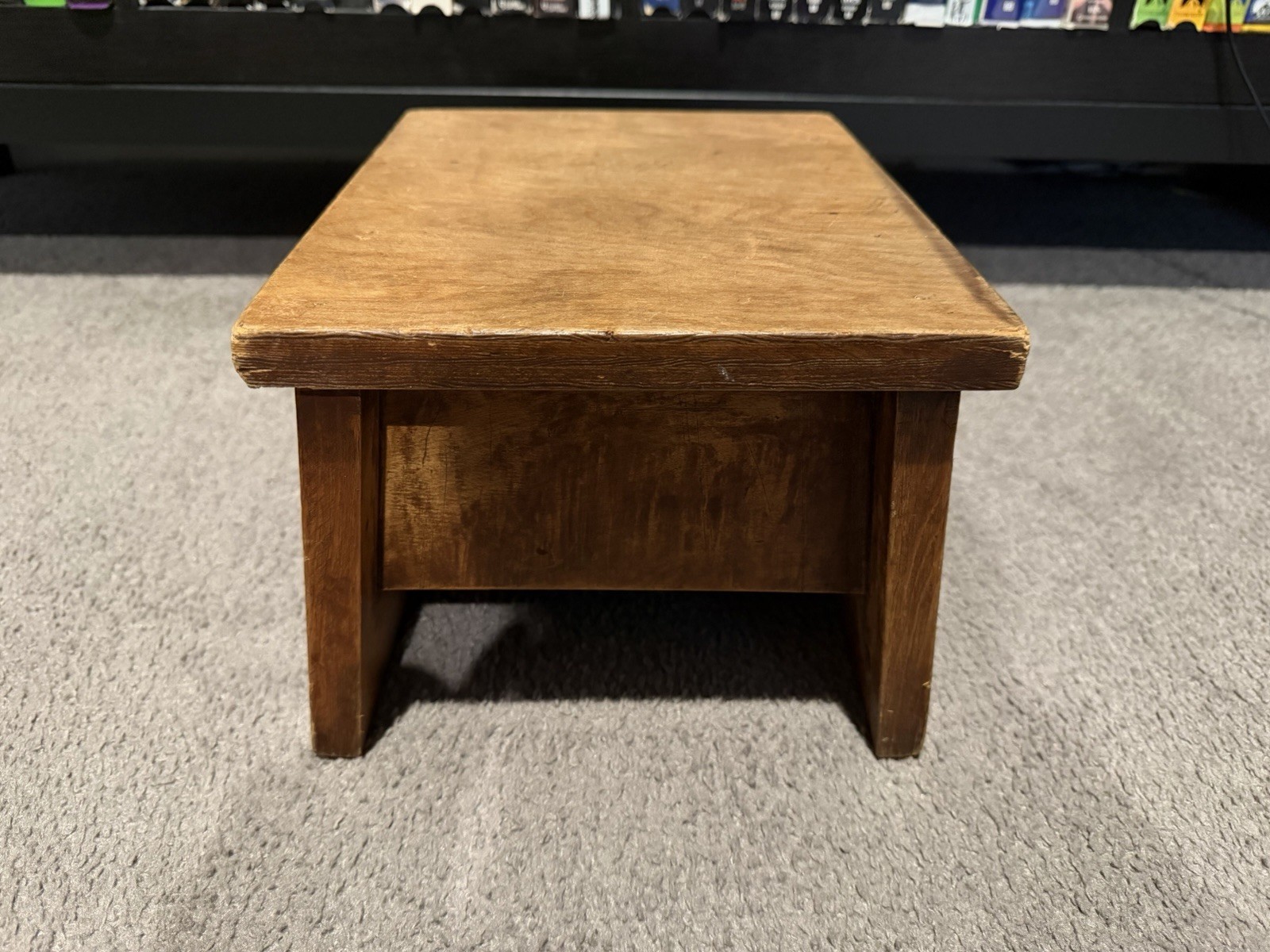 Vintage Primitive Handmade Wooden Footstool Rustic Farmhouse Small Step Stool