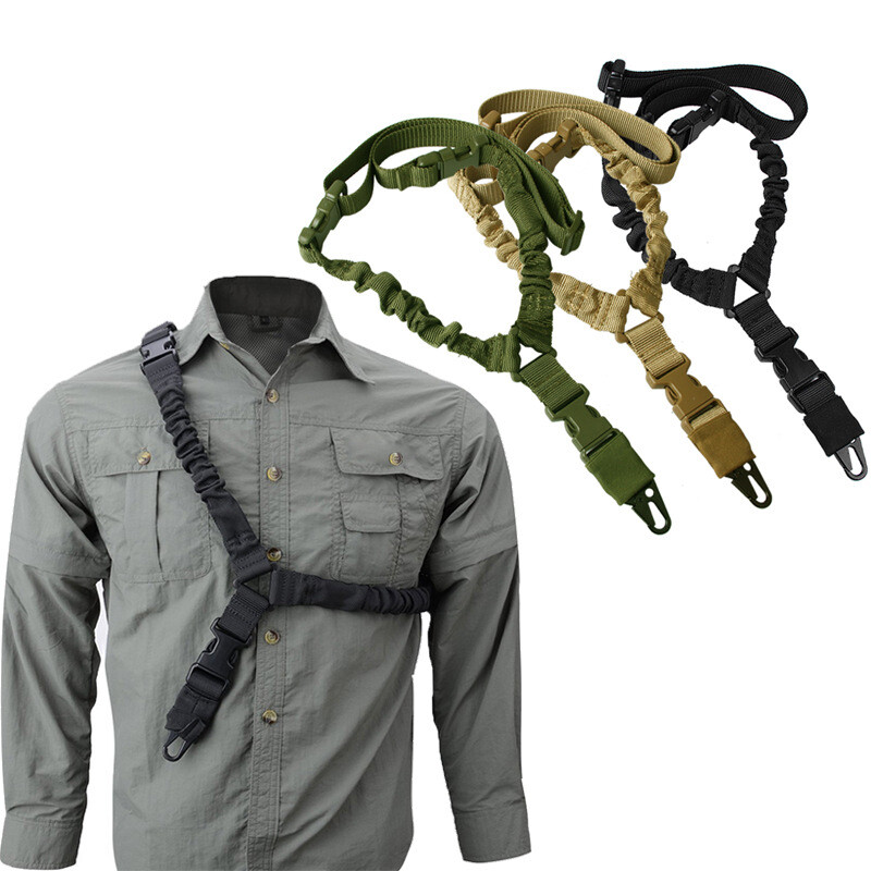 Tactical Single Point Rifle Gun Sling Shoulder Strap Rope Belt with Metal Buckle