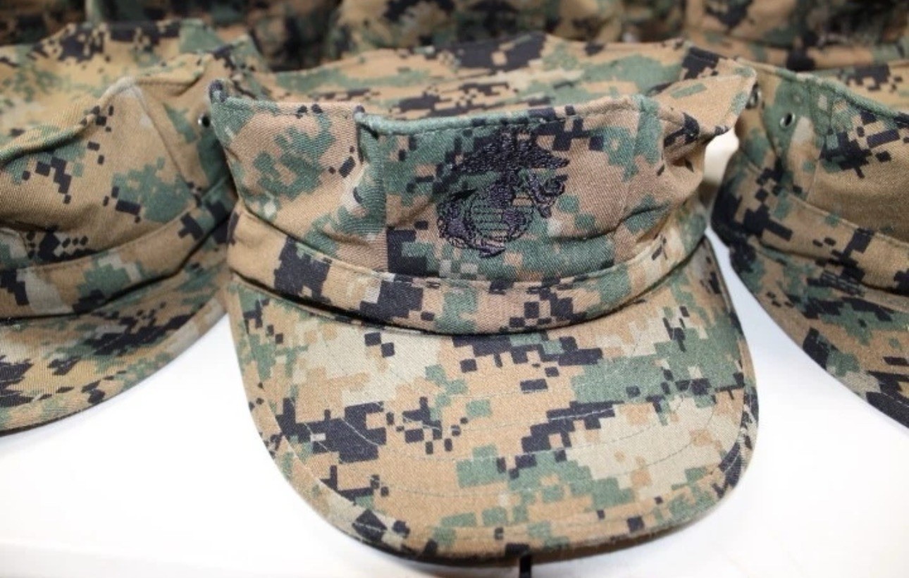 US Military REAL USMC 8 Point Garrison Cover Cap Hat Woodland MARPAT Size Large
