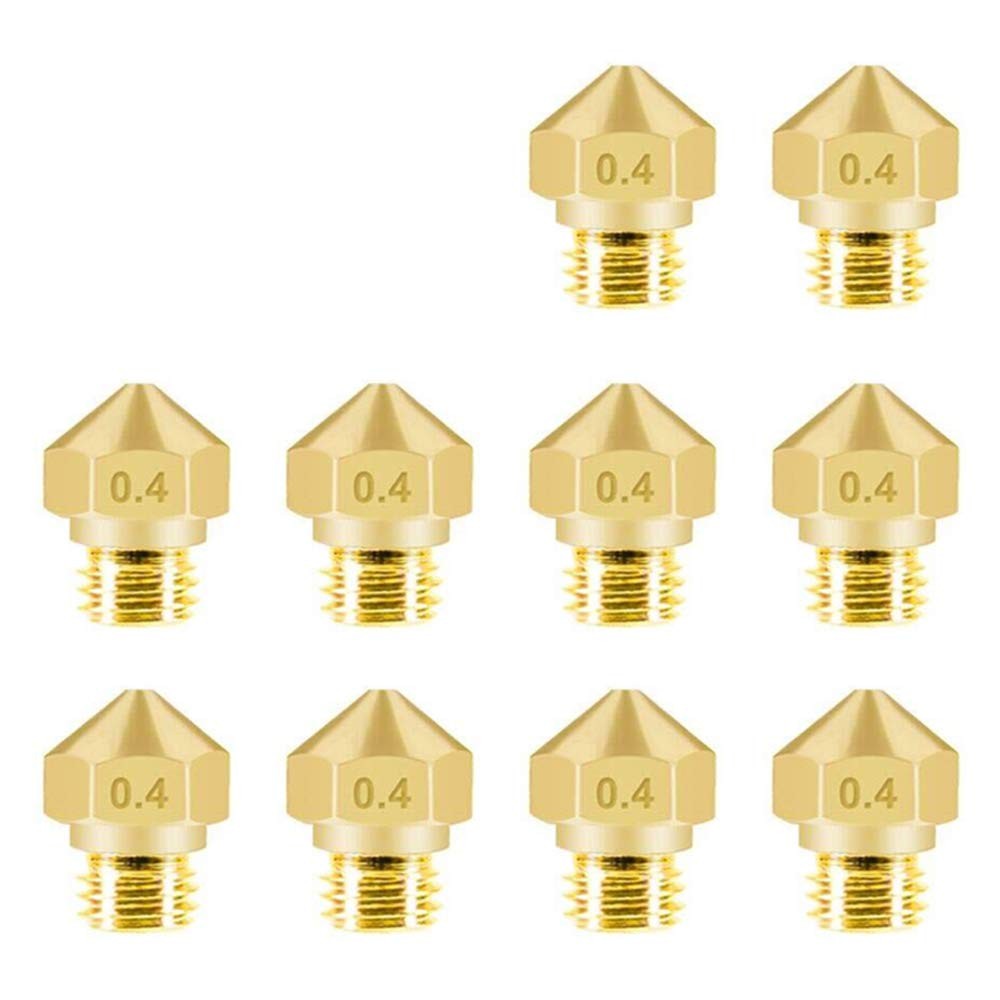 MK10 Nozzle for 3D Printer, 10pcs M7 0.4mm Brass Extruder