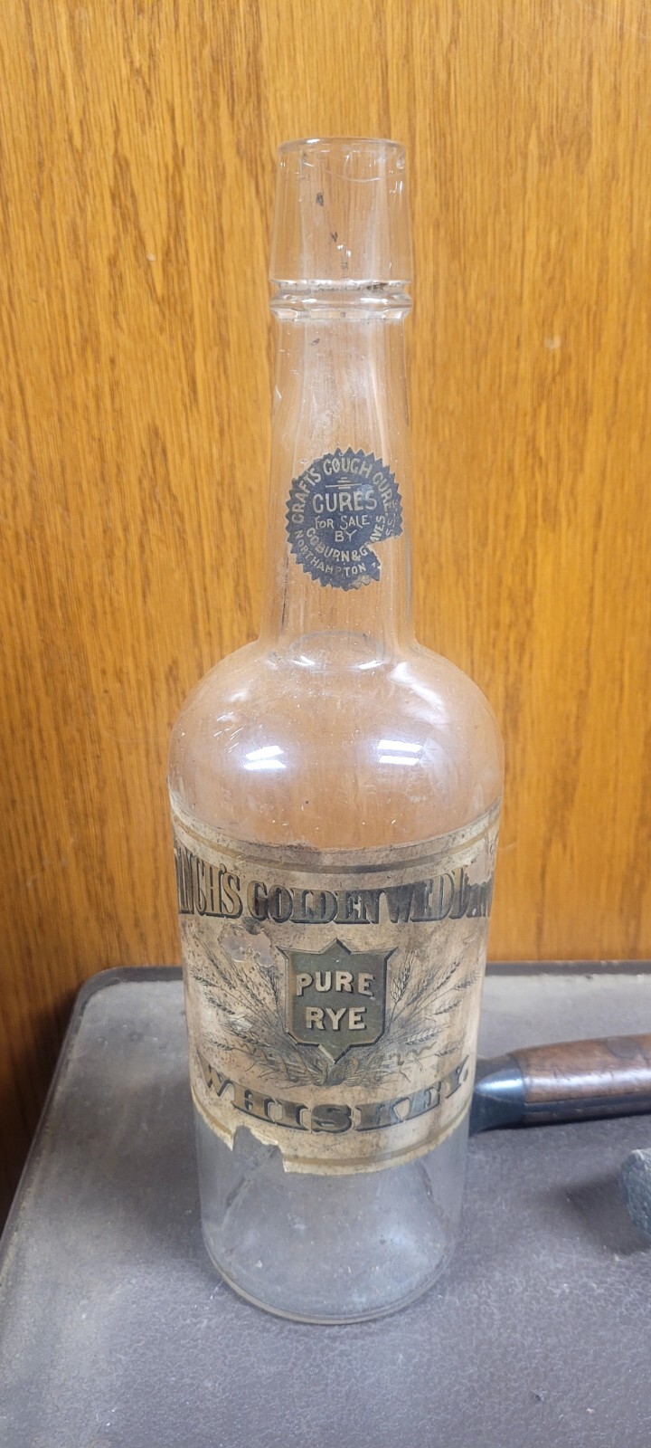 Paper Label Whiskey Bottle Northampton Mass