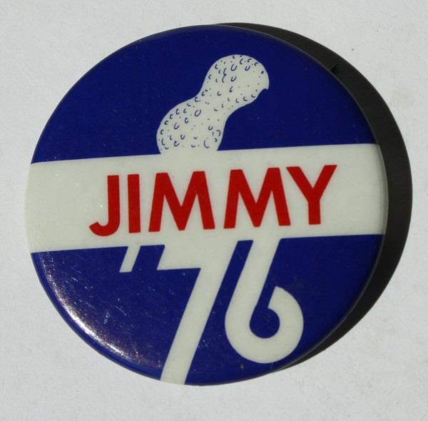 Jimmy Carter Jimmy in 76 Red White Blue Peanut Celluloid Political Pinback Pin +