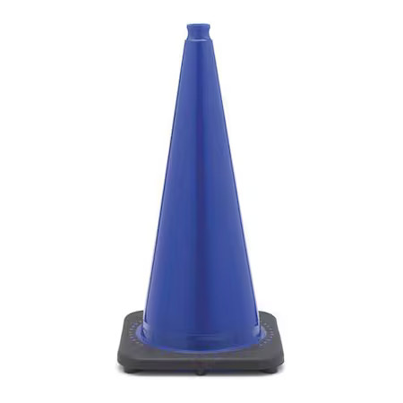 Zoro Select Rs70032c-Blue Traffic Cone, Pvc, Non-Reflective, 28 In Height, 7,