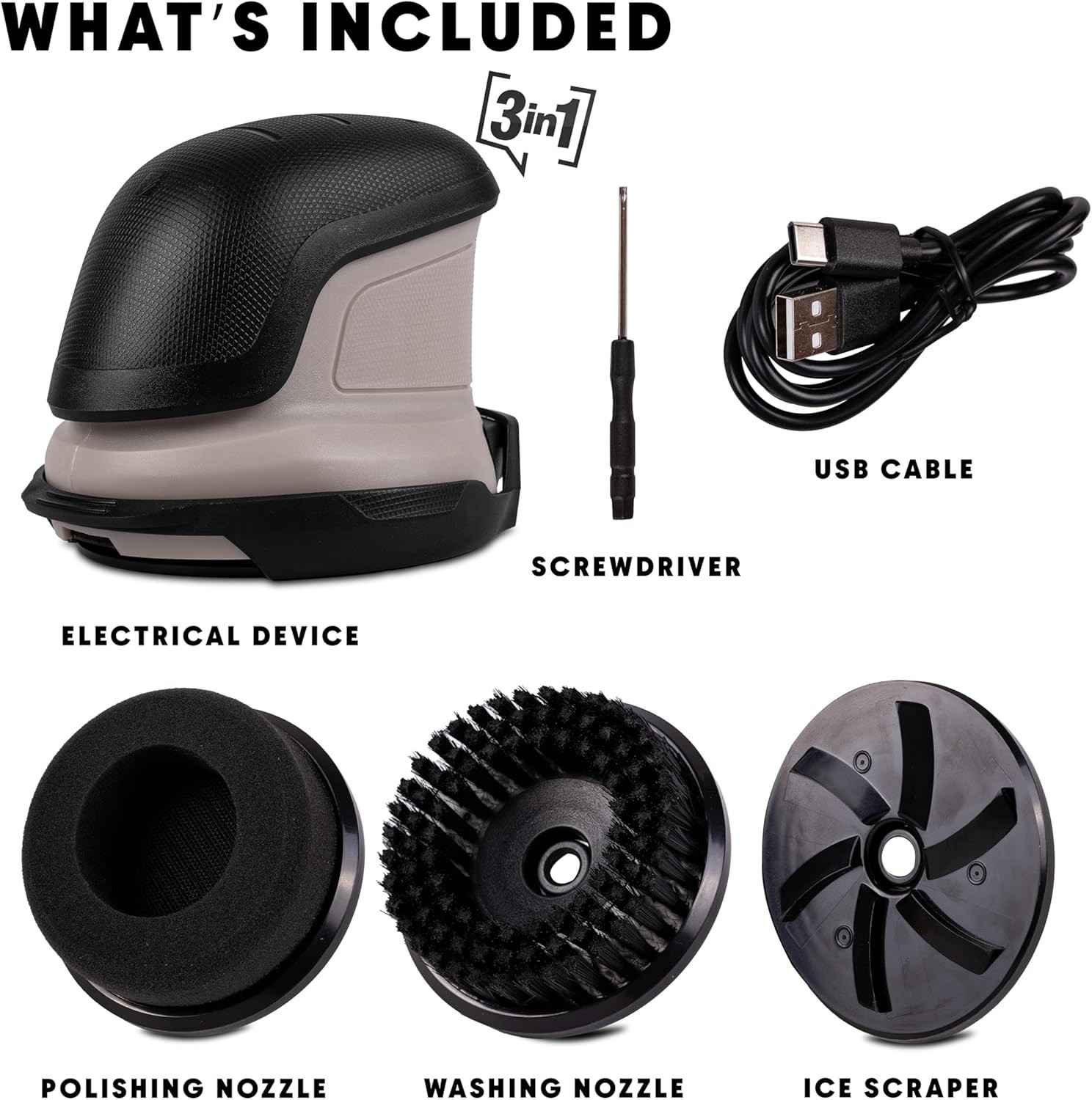 Electric Ice Scraper 3-in-1 Rechargeable Windshield Snow Brush 2 Pack