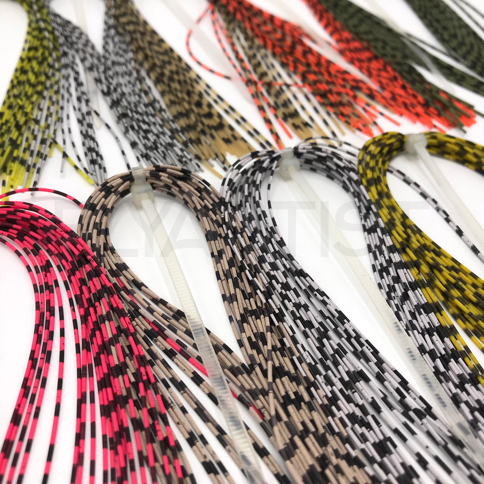 GRIZZLY BARRED RUBBER LEGS - Hareline Fly Tying Material - 12 Colors Available!