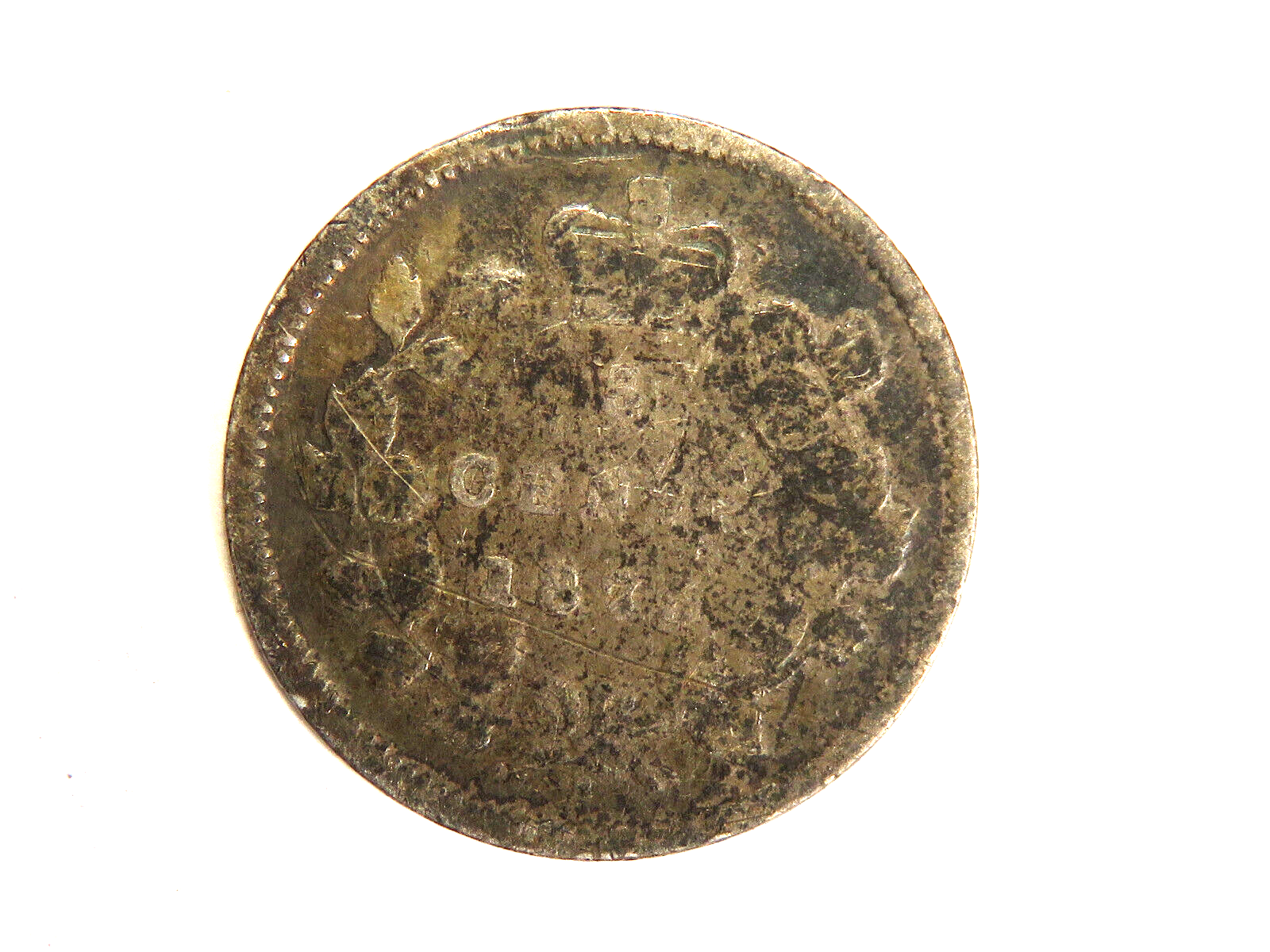 1875 Large Date Silver Five Cents