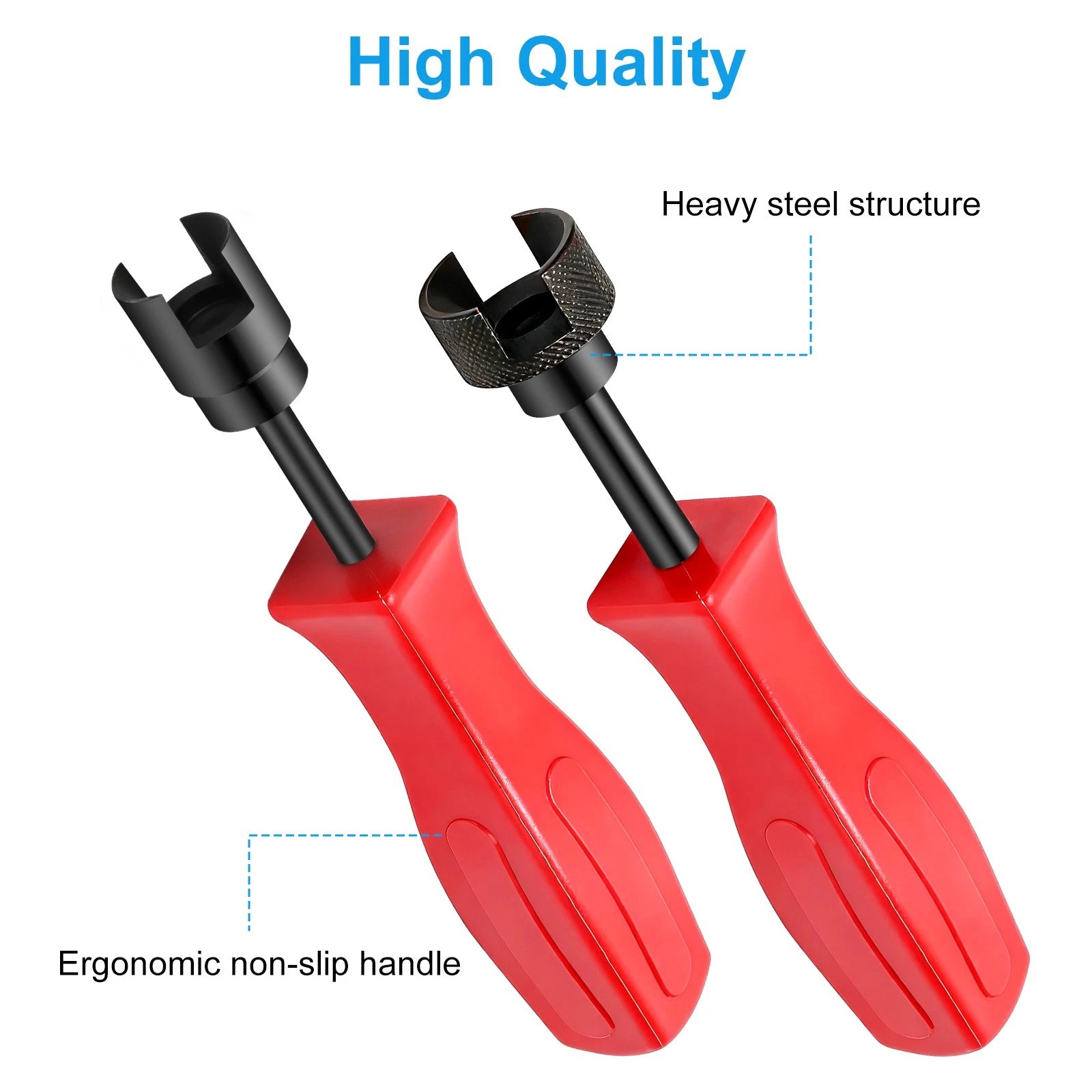 Steel Brake Spring Remover Set 2 Pieces with Red Handle for Automotive Service
