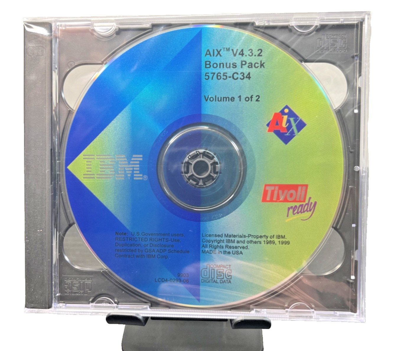 IBM AIX V4.3.2 Bonus Pack 5765-C34 • UNIX Software • 2-CD Set Vol 1 & 2 • Sealed