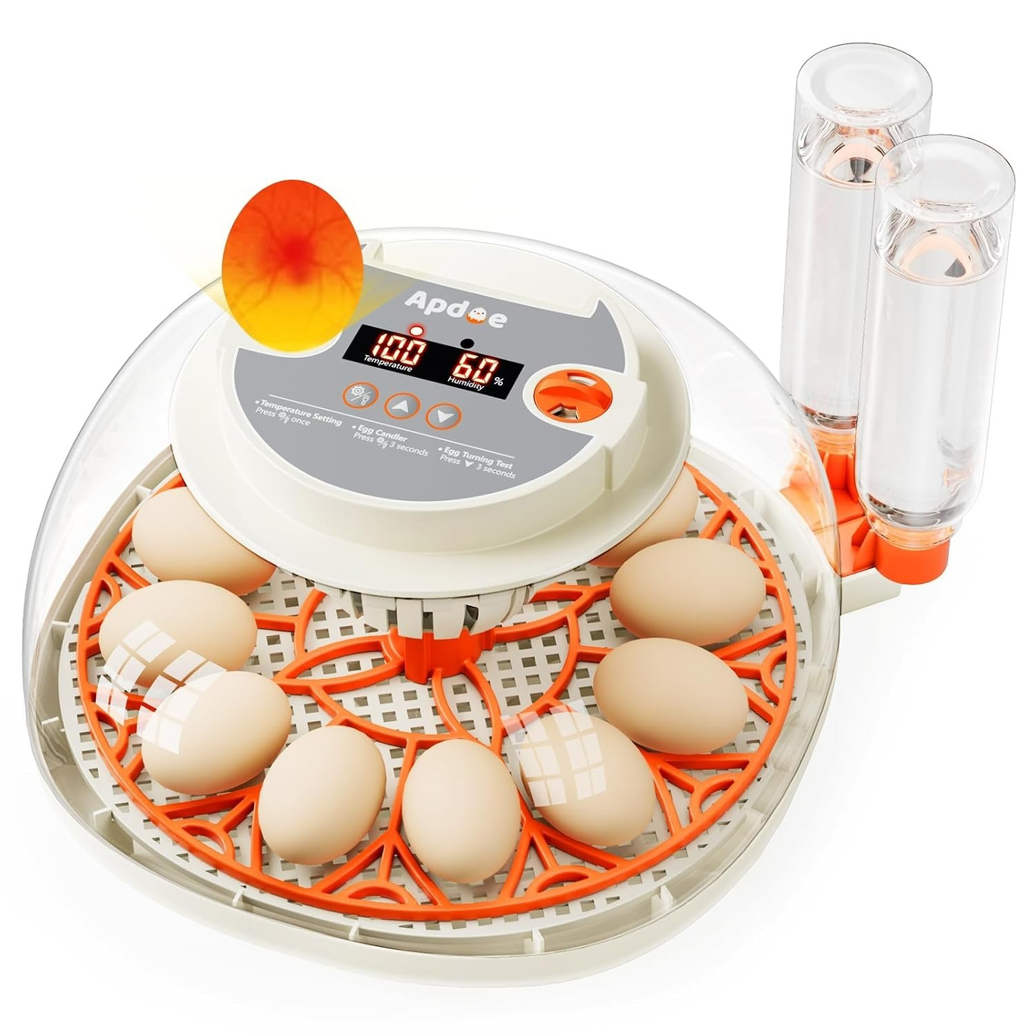 HatchPro 12 Egg Incubator with Automatic Turner & Real-Time Control, 12 Eggs
