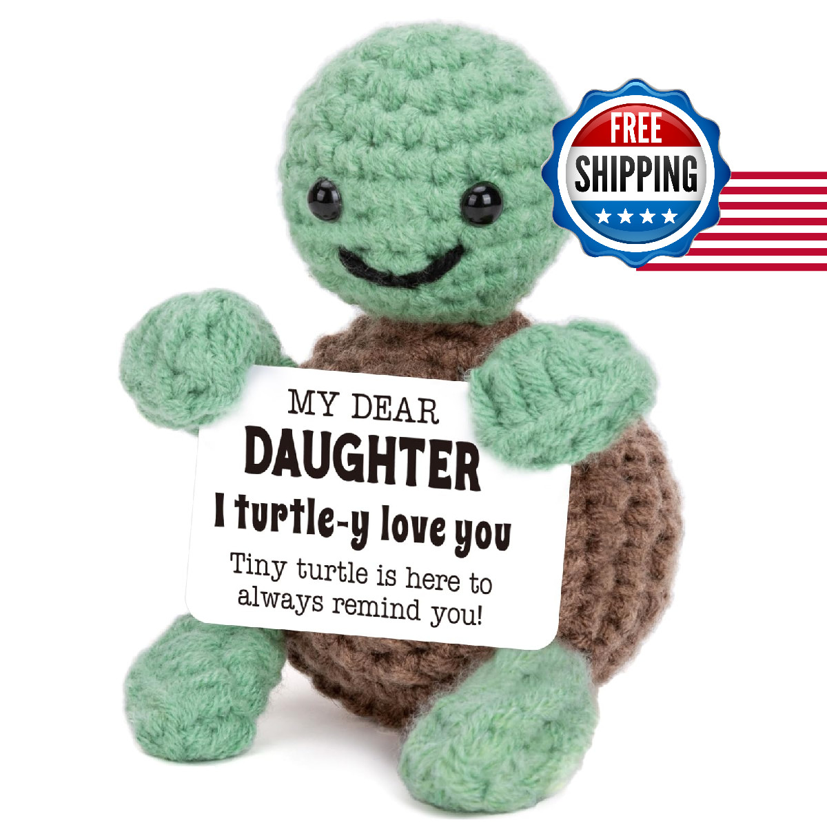 Mini Crochet Turtle Gift for Daughter from Mom Dad - Birthday Easter Present