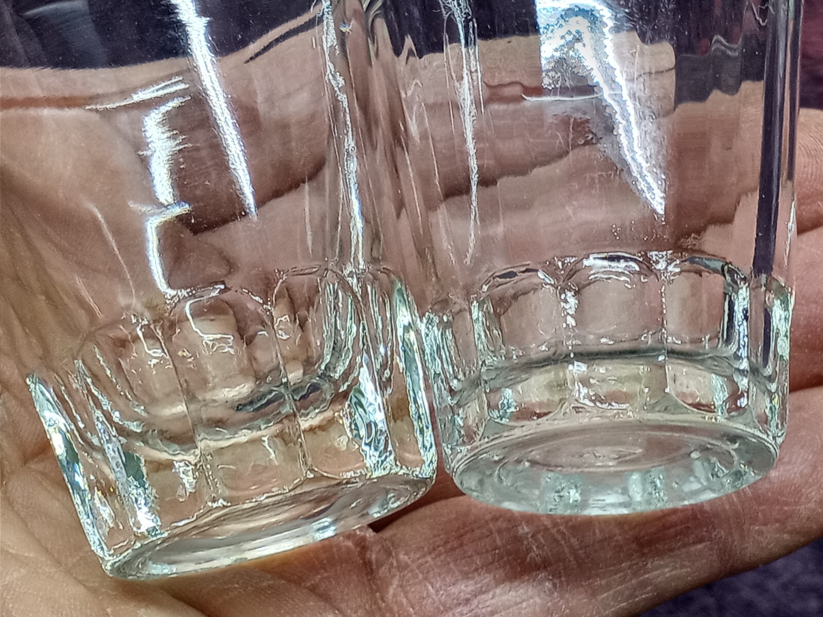 2 Vintage SHOT GLASSES TOOTHPICK HOLDERS