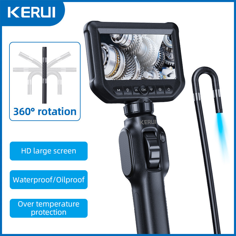 KERUI Endoscope Camera 2-Way 360° Industrial Inspection Articulating Borescope