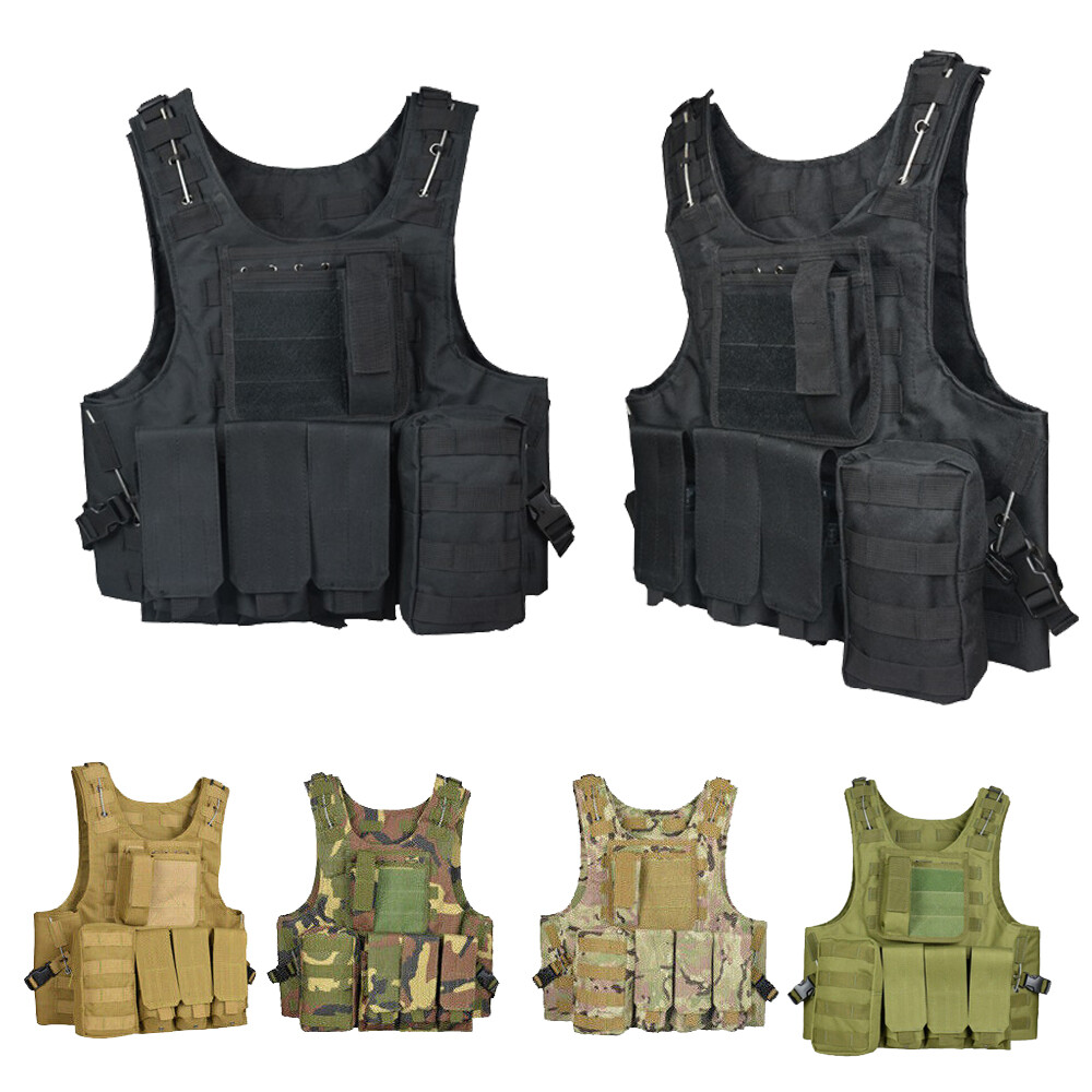 Tactical Vest Plate Carrier Quick Release Combat Body Armor Vest with Pouches US