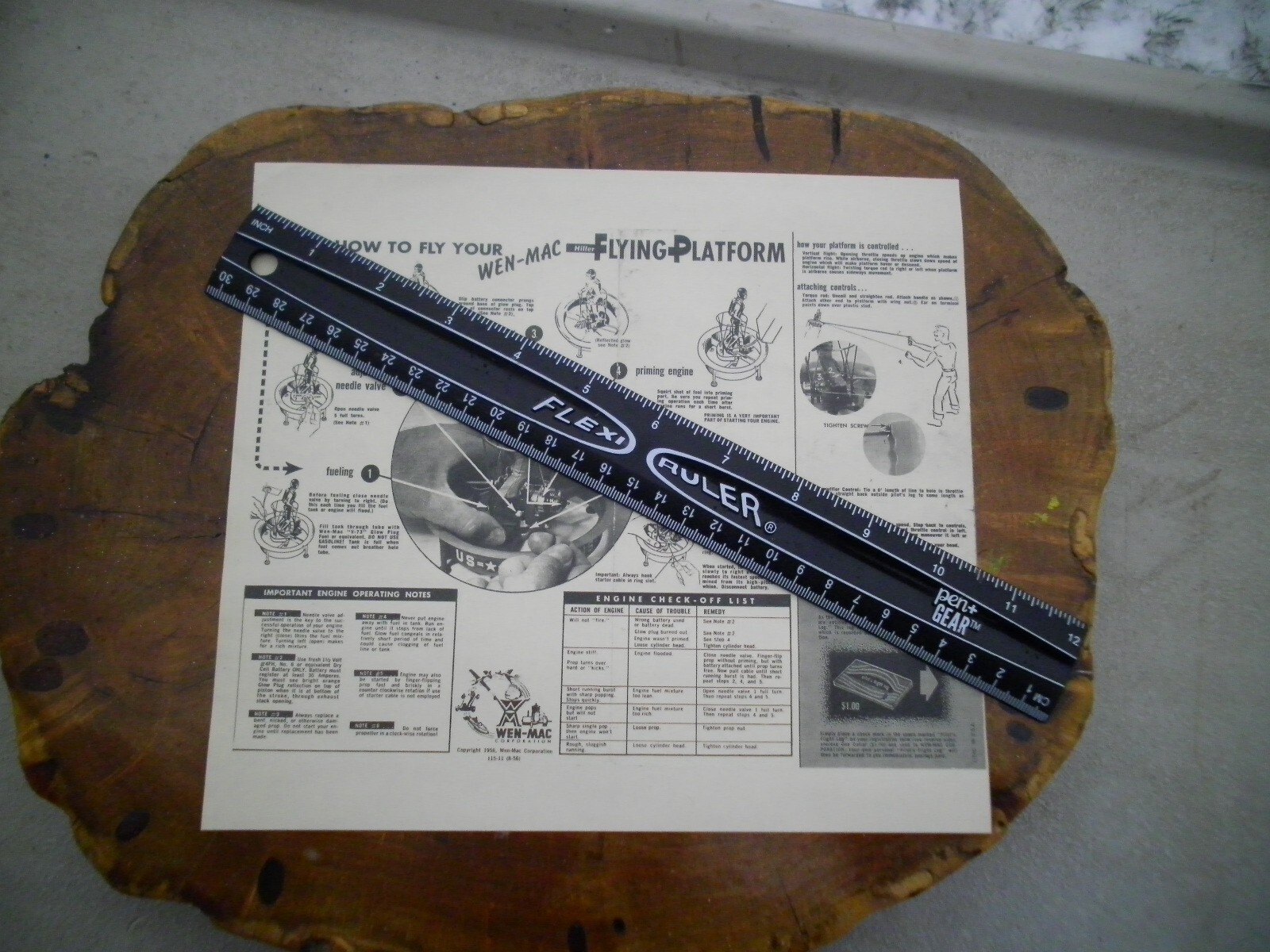 Vintage Copy Wen-Mac Hiller Flying Platform Instructions & Parts List 2 Sided