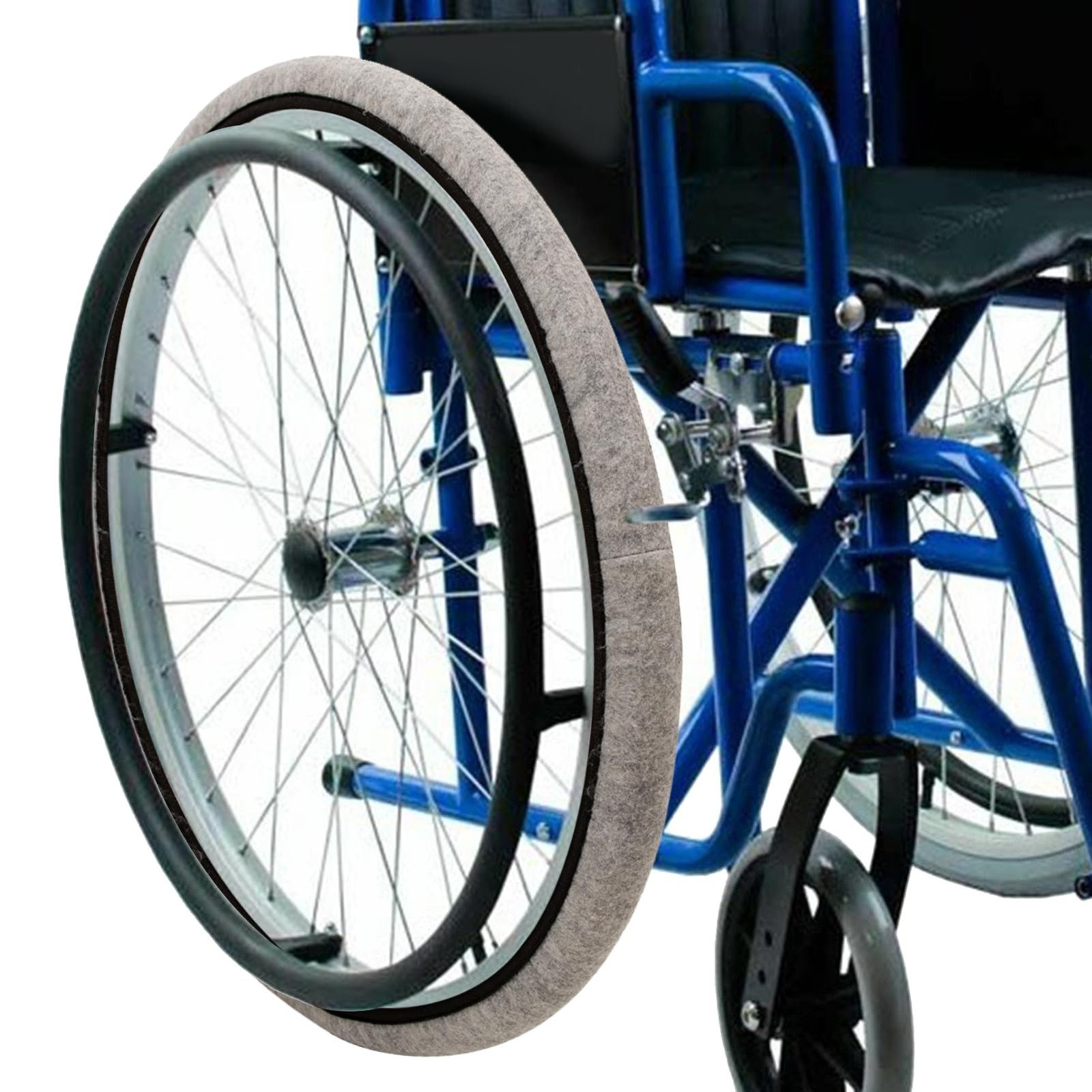 2 PCS Wheelchair Tyre Covers for Tires 24’’ Non-Slip Gray