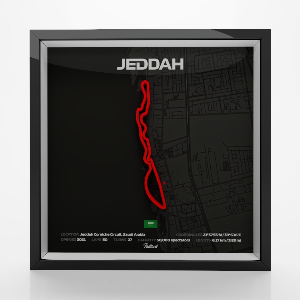 Jeddah Corniche Circuit 3D Shadow Box