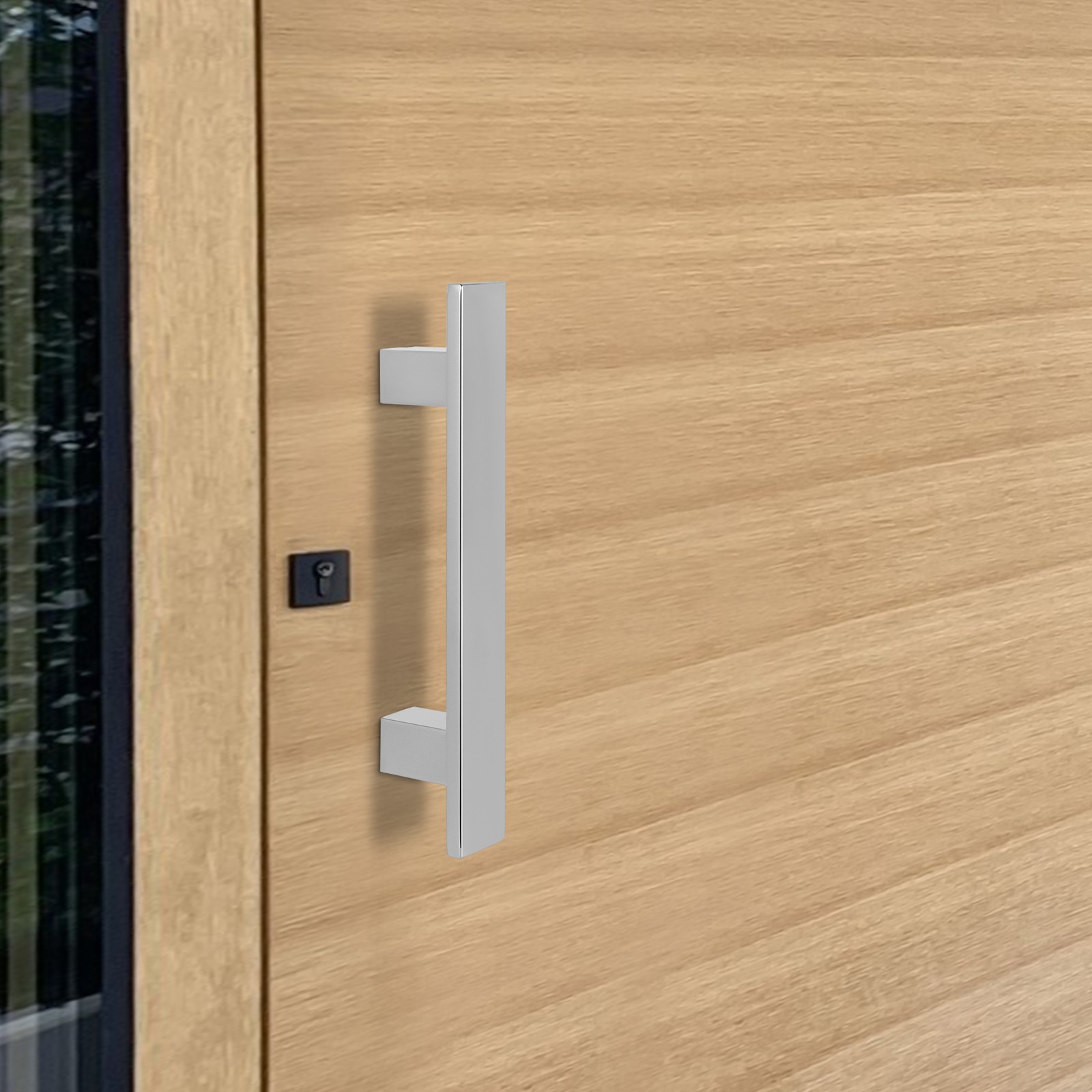 H-shaped Sliding Door Pull Handle, Double Sided Push Pull Door Handle, Silver