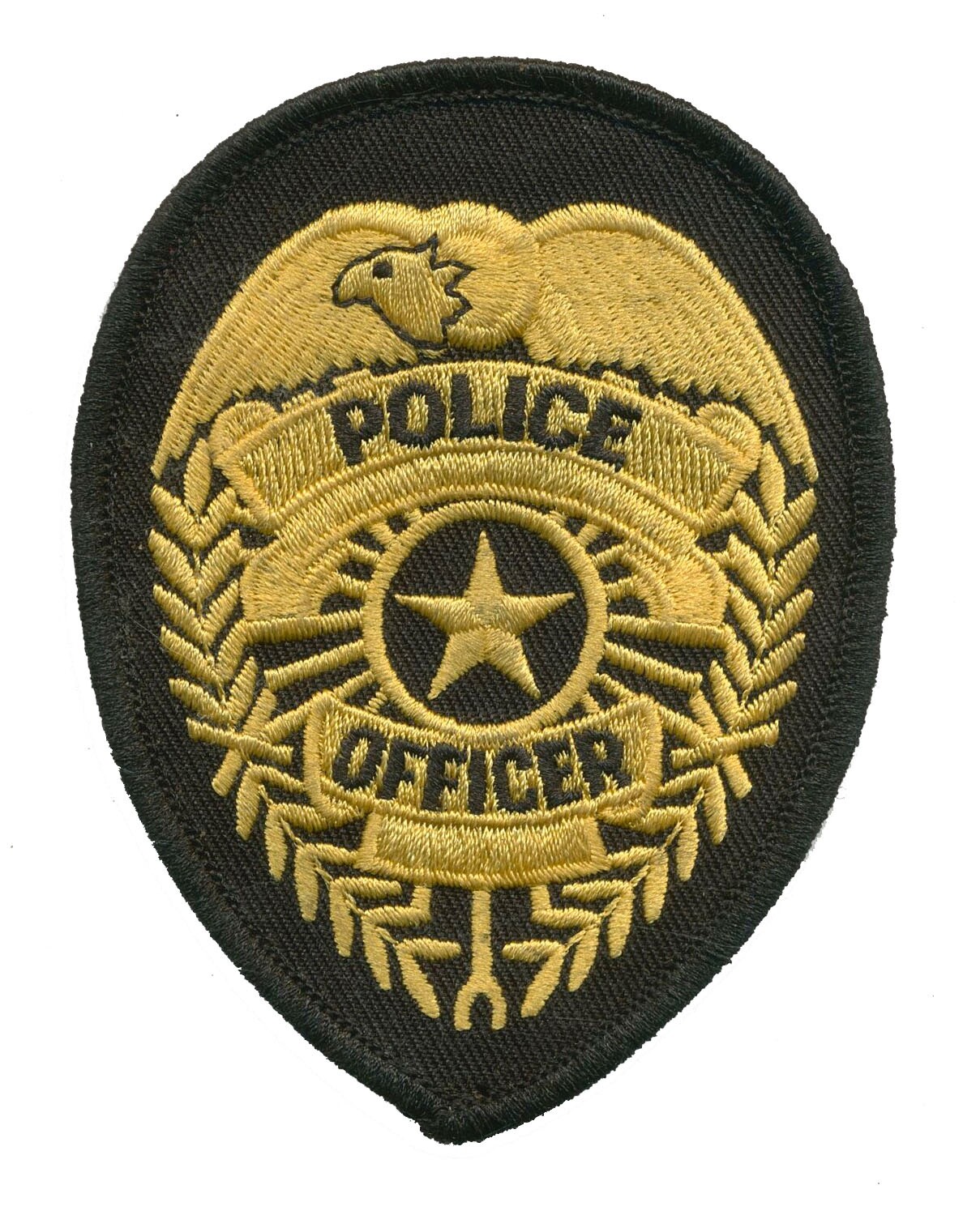 Embroidered Police Officer patch, gold  L259