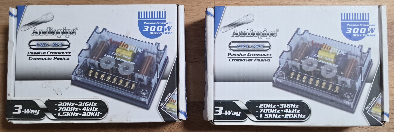 2x 4 Ohm 3 Way Crossover 300 Watts Passive Car Audio Tweeter CRX-303 BNIB