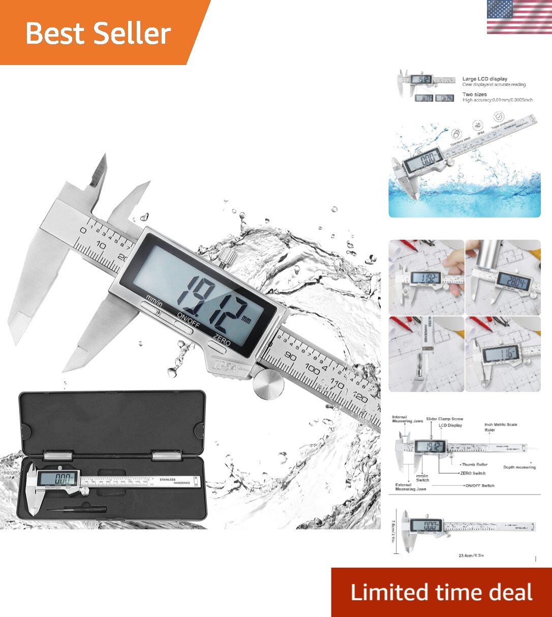 6 Inch Digital Caliper with Inch and Millimeter Conversion - High Accuracy Tool